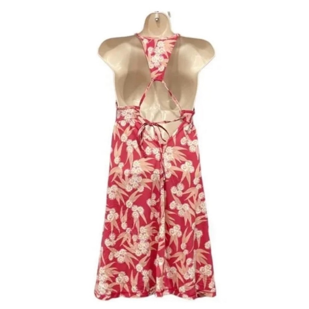 NEW Patagonia Women XS Dress Edisto Reef‎ Pink Floral Tie Racerback Tropical - Picture 4 of 8